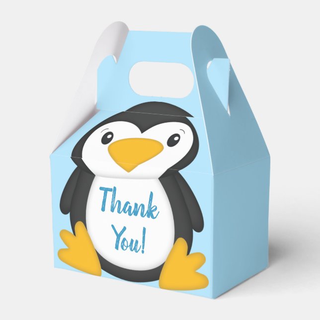 Penguin Baby Shower Favor Boxes (Front Side)