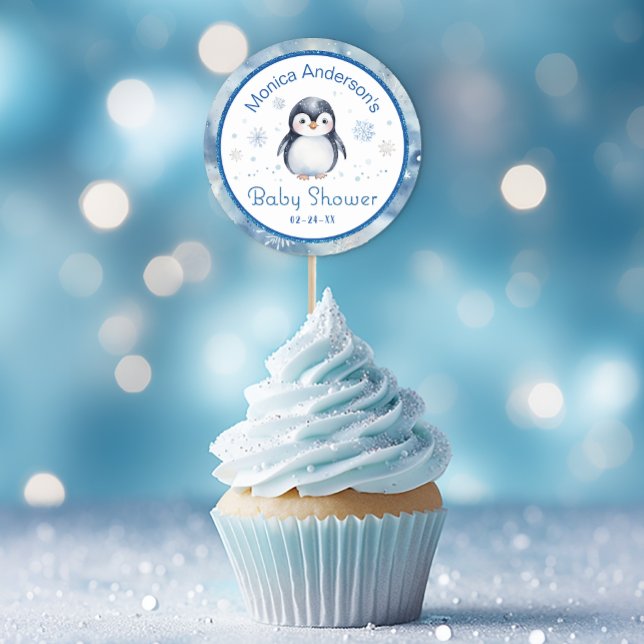 Penguin Baby Shower Favor Sticker (Baby Shower Favor Stickers for many uses.)