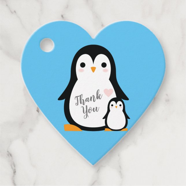 Penguin Baby Shower Favor Tags (Front)