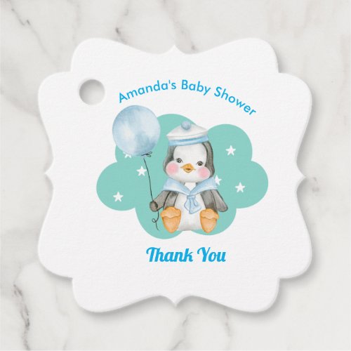 Penguin Baby Shower Favor Tags