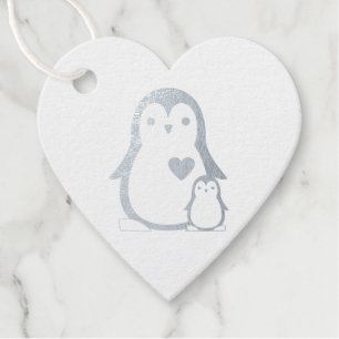 Penguin Baby Shower Foil Favor Tags