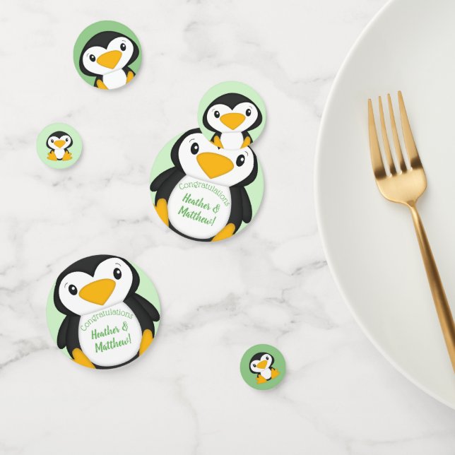Penguin Baby Shower Green Confetti (Group)