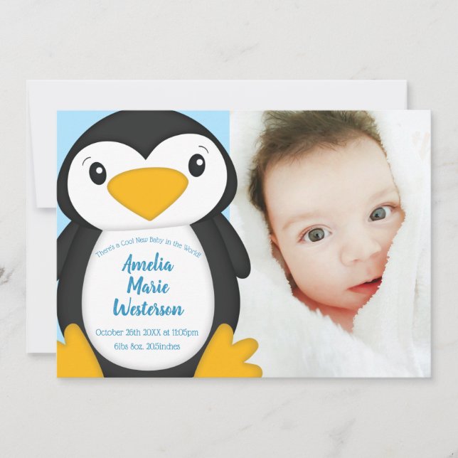 Penguin Baby Shower Invitation (Front)