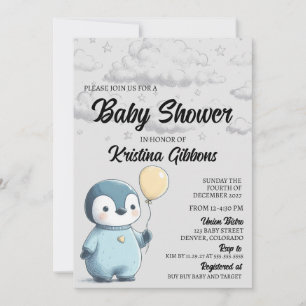 Penguin Baby Shower Invitation