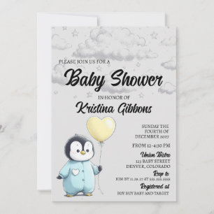 Penguin Baby Shower Invitation