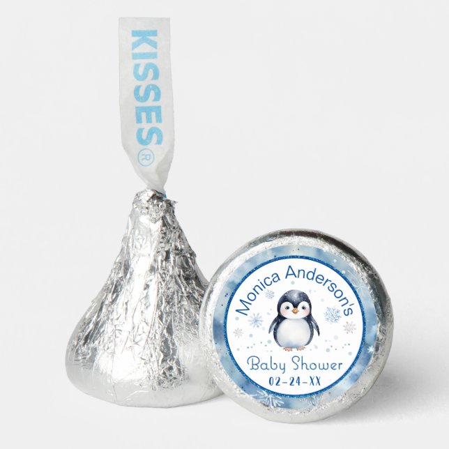 Penguin Baby Shower Kisses Stickers Hershey®'s Kisses® (Front)