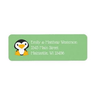 Penguin Baby Shower Label