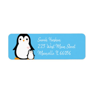 Penguin Baby Shower Label