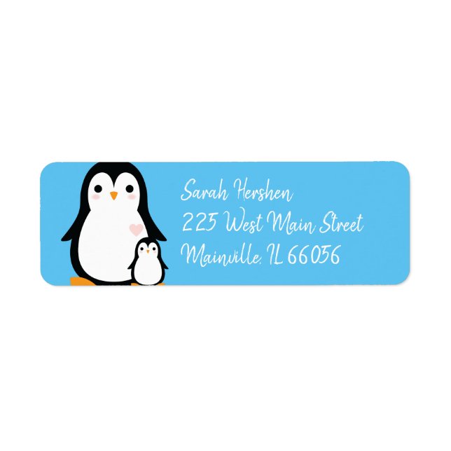 Penguin Baby Shower Label (Front)