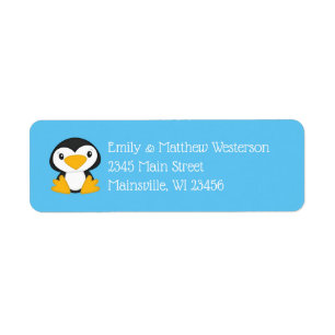 Penguin Baby Shower Label