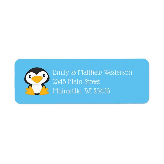 Penguin Baby Shower Label (Front)