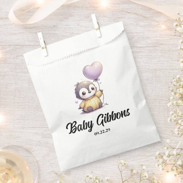 Penguin Baby Shower Napkins Favor Bag (Clipped)