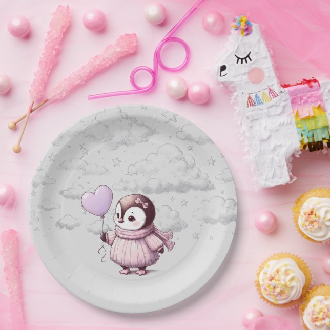 Penguin Baby Shower Paper Plates (Party)