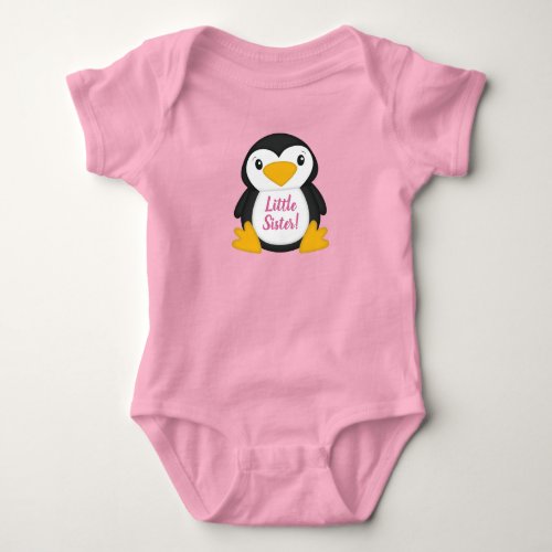 Penguin Baby Shower Pink Baby Bodysuit