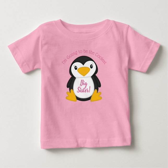Penguin Baby Shower Pink T-Shirt (Front)