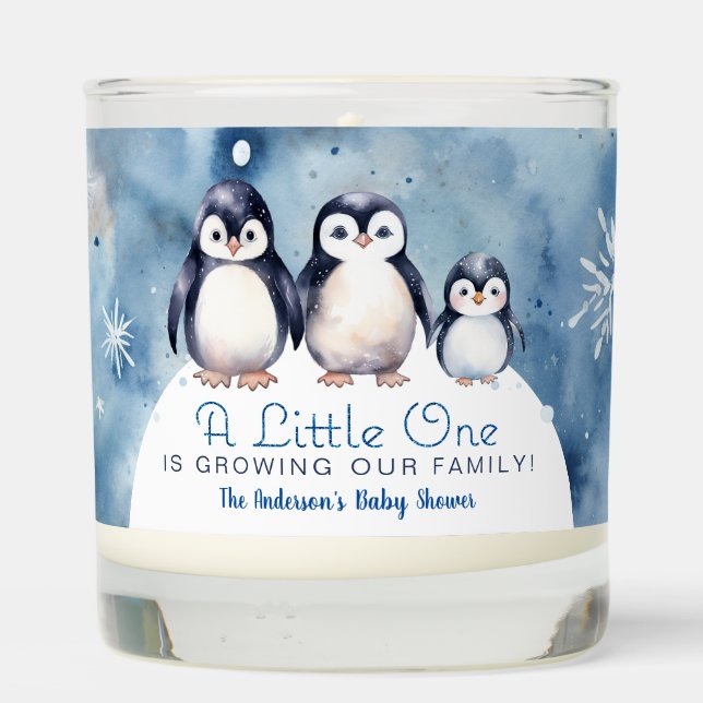 Penguin Baby Shower Scented Candle Favor (Back)