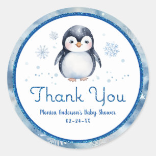Penguin Baby Shower Thank You Sticker