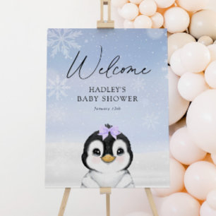 Penguin Baby Shower Welcome Sign