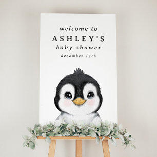 Penguin Baby Shower Welcome Sign