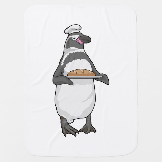 Penguin Baker Bread Baby Blanket (Front)