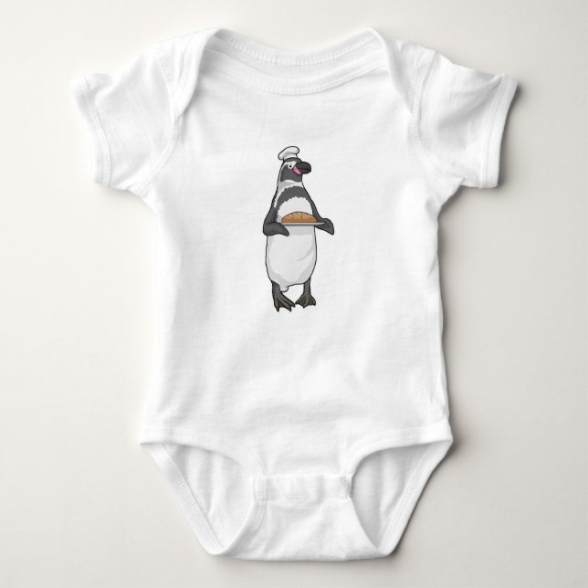 Penguin Baker Bread Baby Bodysuit (Front)