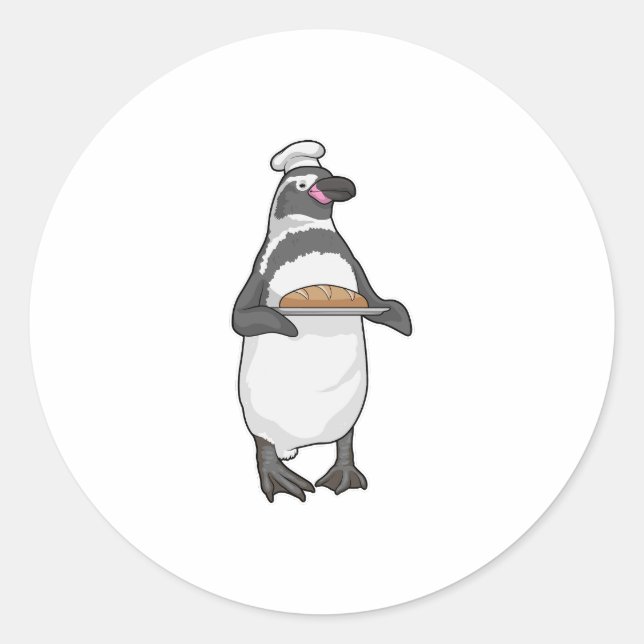 Penguin Baker Bread Classic Round Sticker (Front)