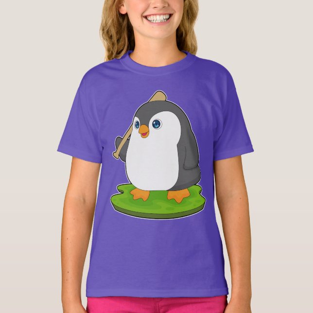 Penguin Baseball Baseball bat T-Shirt (Front)