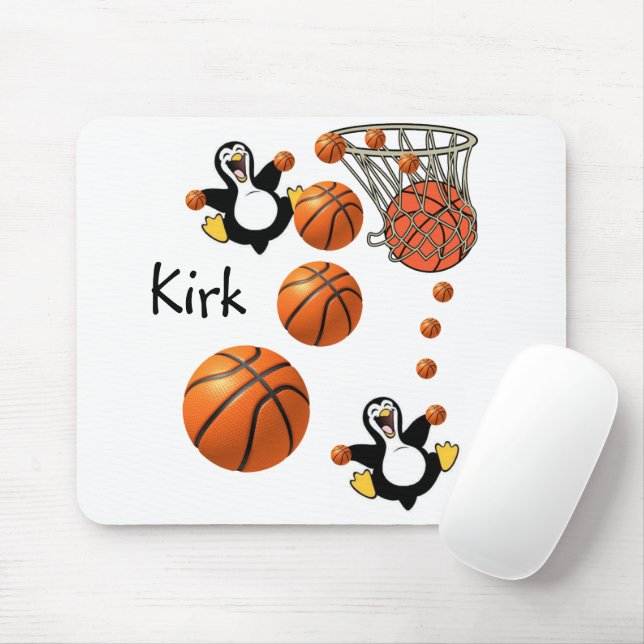 Penguin Basketball Mouse Pad! Mouse Pad (With Mouse)
