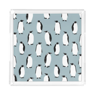 Penguin Bird Animal Cute Pattern Acrylic Tray