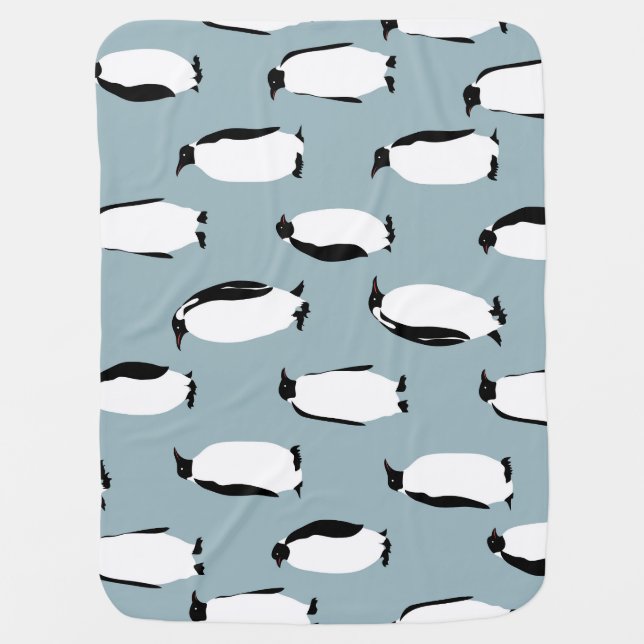 Penguin Bird Animal Cute Pattern Baby Blanket (Front)
