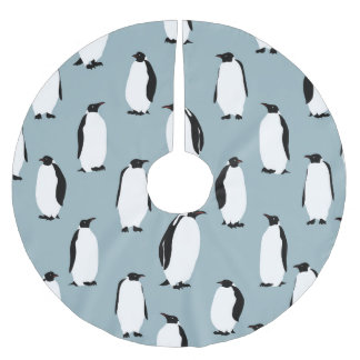 Penguin Bird Animal Cute Pattern Brushed Polyester Tree Skirt
