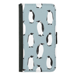 Penguin Bird Animal Cute Pattern Samsung Galaxy S5 Wallet Case