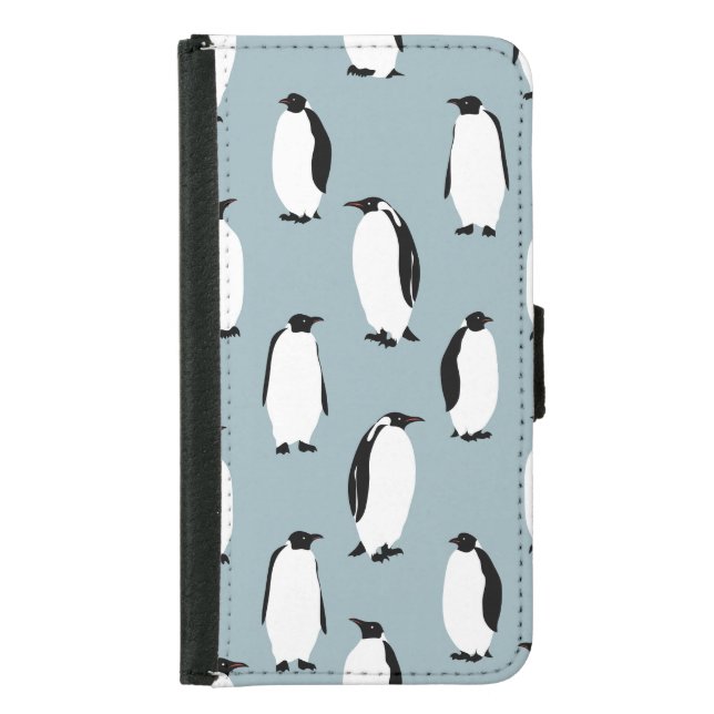 Penguin Bird Animal Cute Pattern Samsung Galaxy Wallet Case (Front)