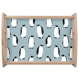 Penguin Bird Animal Cute Pattern Serving Tray