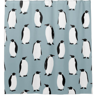 Penguin Bird Animal Cute Pattern Shower Curtain