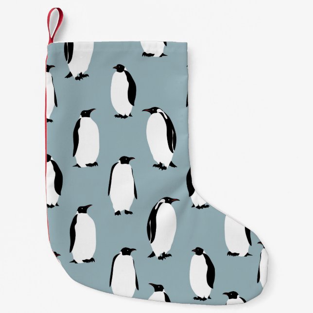 Penguin Bird Animal Cute Pattern Small Christmas Stocking (Front)