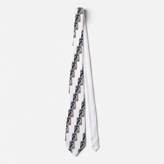Penguin Bird Cute Animal Black White Water Neck Tie (Front)