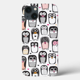 penguin bird illustration background iPhone 13 case