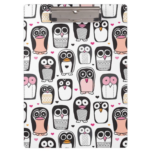 penguin bird illustration background clipboard (Front)