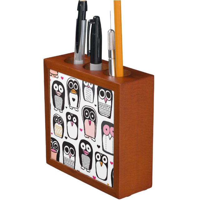 penguin bird illustration background desk organizer (In Situ)