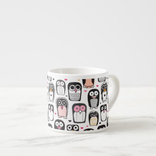 penguin bird illustration background espresso cup