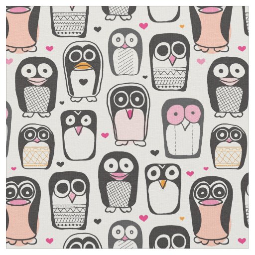 penguin bird illustration background fabric