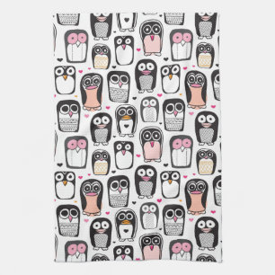 penguin bird illustration background kitchen towel