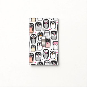 penguin bird illustration background light switch cover