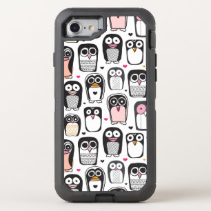 penguin bird illustration background OtterBox defender iPhone SE/8/7 case