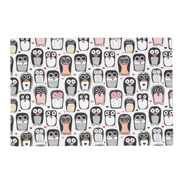 penguin bird illustration background placemat (Front)