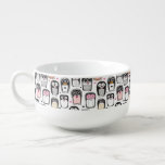 penguin bird illustration background soup mug