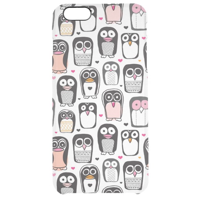 penguin bird illustration background uncommon iPhone case (Back)