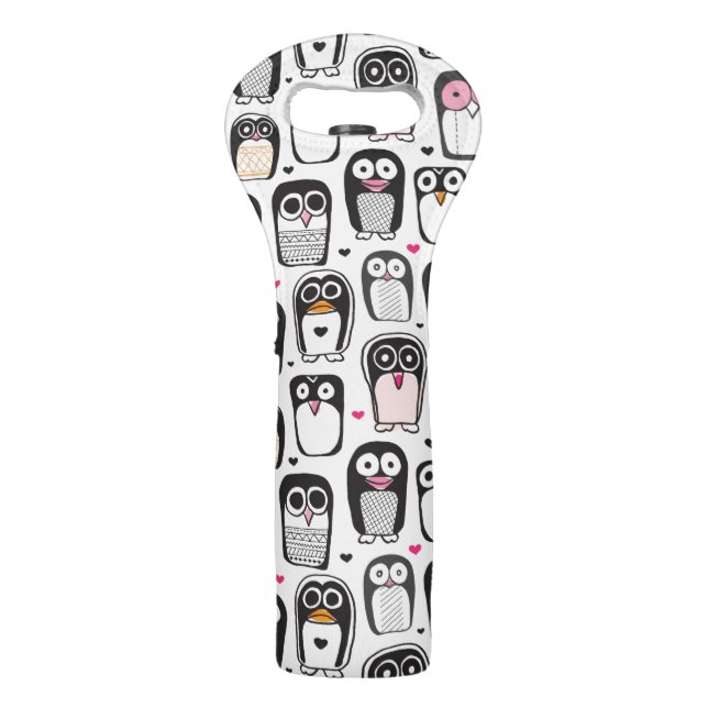 penguin bird illustration background wine bag (Front)