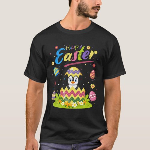 Penguin Bird Lover Funny Easter Egg Penguin Happy T_Shirt